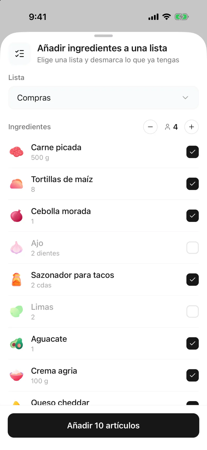 Desmarca lo que ya tienes