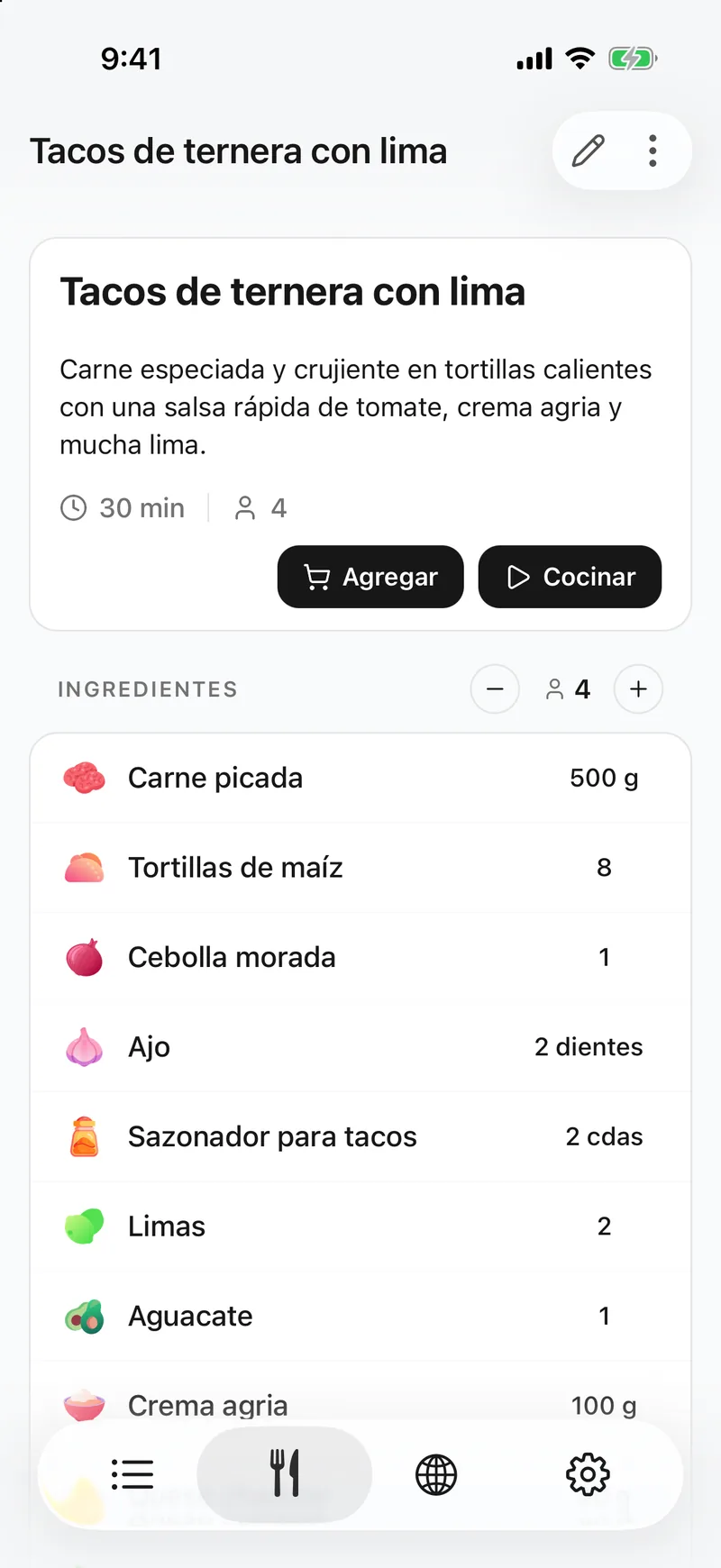 La receta, pasada a limpio