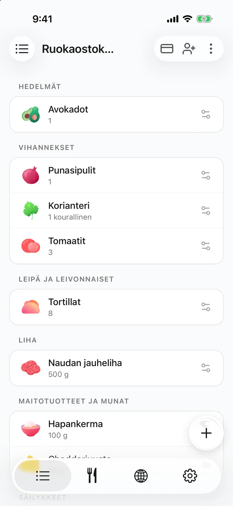Se on jaetulla listalla