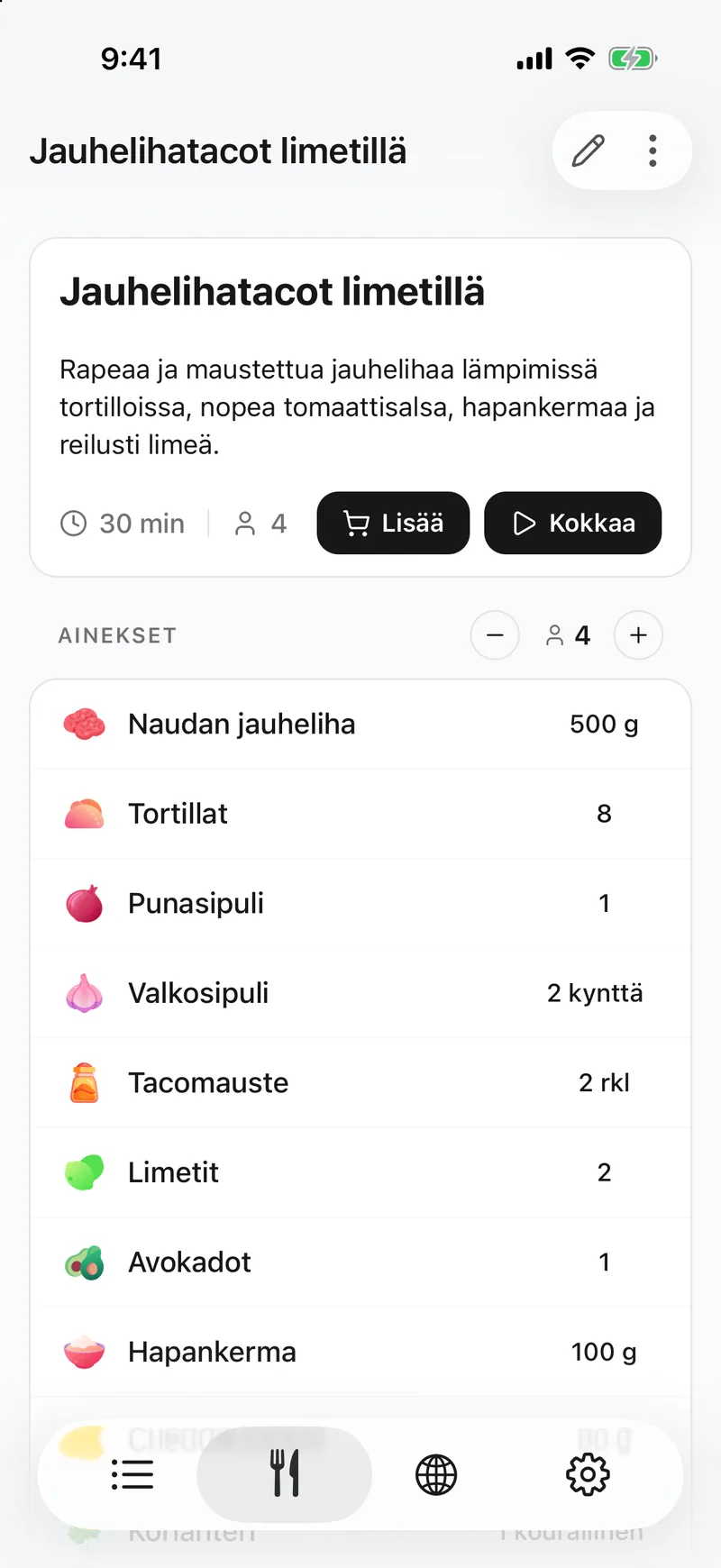 Sivusta tulee resepti