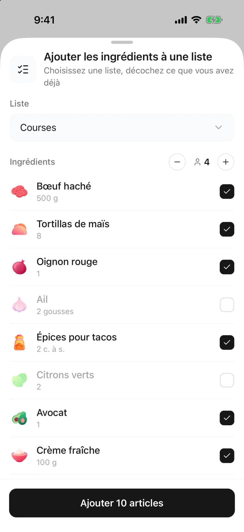 Décochez ce que vous avez déjà